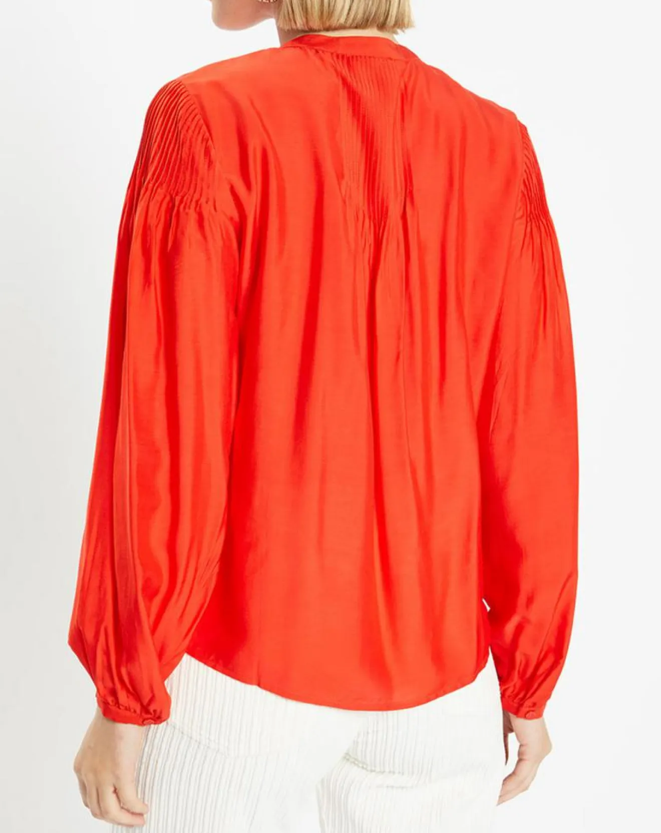 Femme Galeries Lafayette Blouse plissée Gado rouge