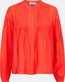 Femme Galeries Lafayette Blouse plissée Gado rouge
