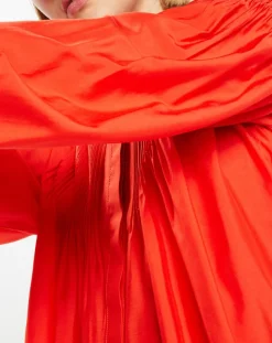 Femme Galeries Lafayette Blouse plissée Gado rouge