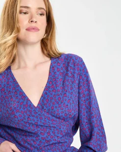 Outlet Galeries Lafayette Blouse Print Tori bleu/violet