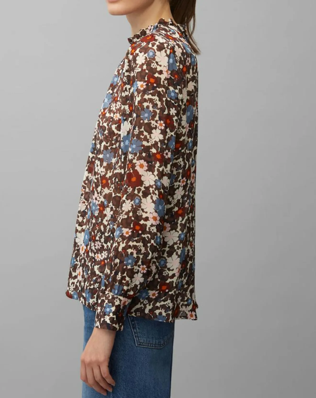 Online Marc O'Polo Blouse Romantique Fleur marron/multicolore