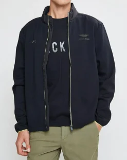 Homme Hackett London Blouson Aston Martin Racing Jersey bimatière noir
