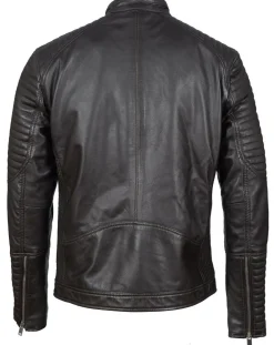 Sale Blue Wellford Blouson Biker en Cuir Juda marron