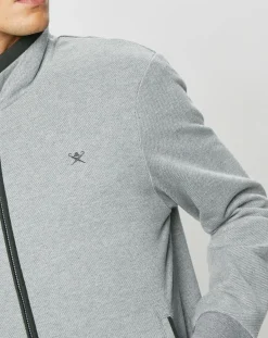 Homme Hackett London Blouson bi-matière gris clair
