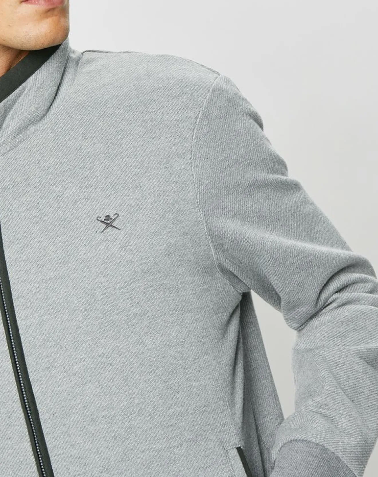 Homme Hackett London Blouson bi-matière gris clair