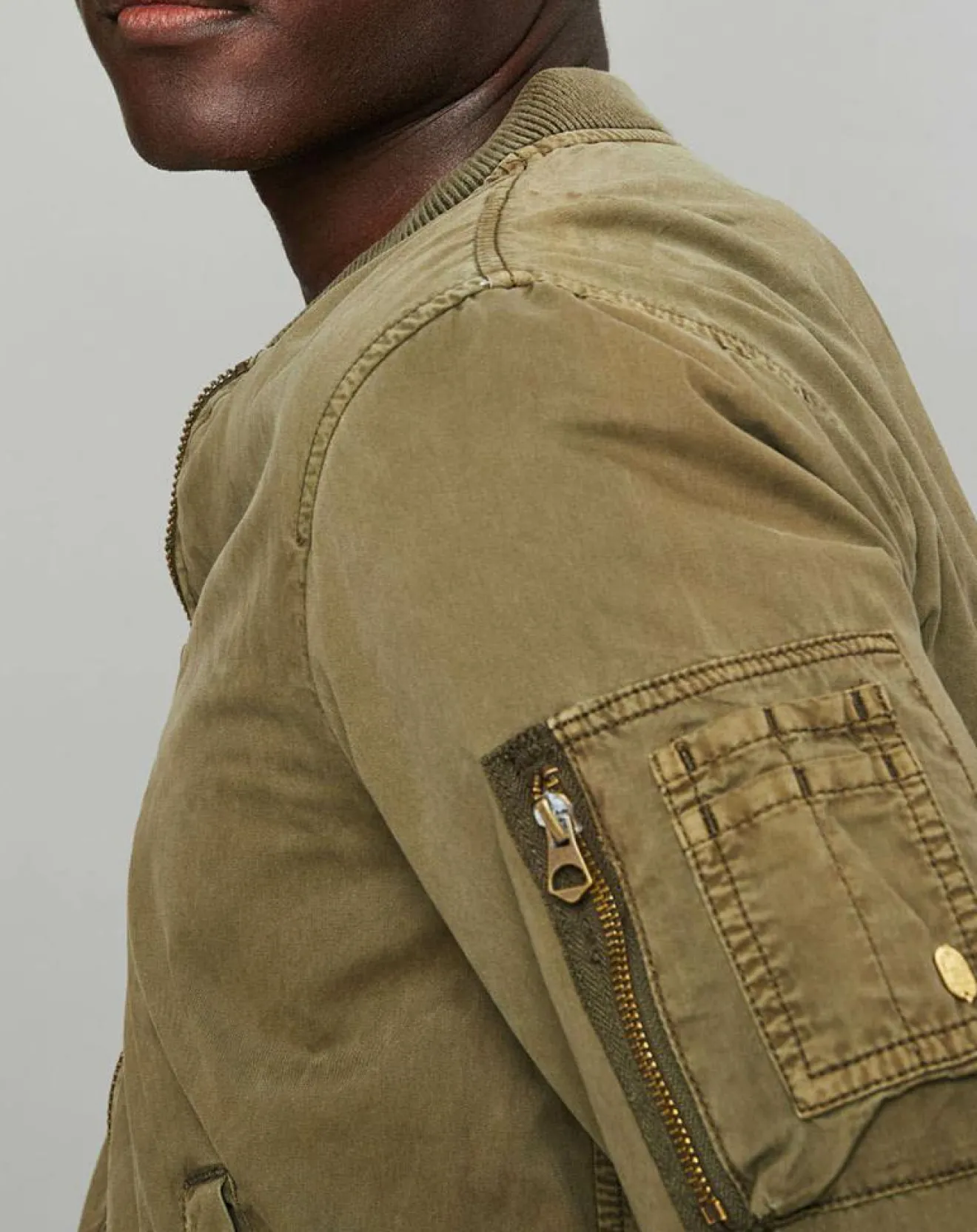 Homme Jack & Jones Blouson Cotton Wash kaki