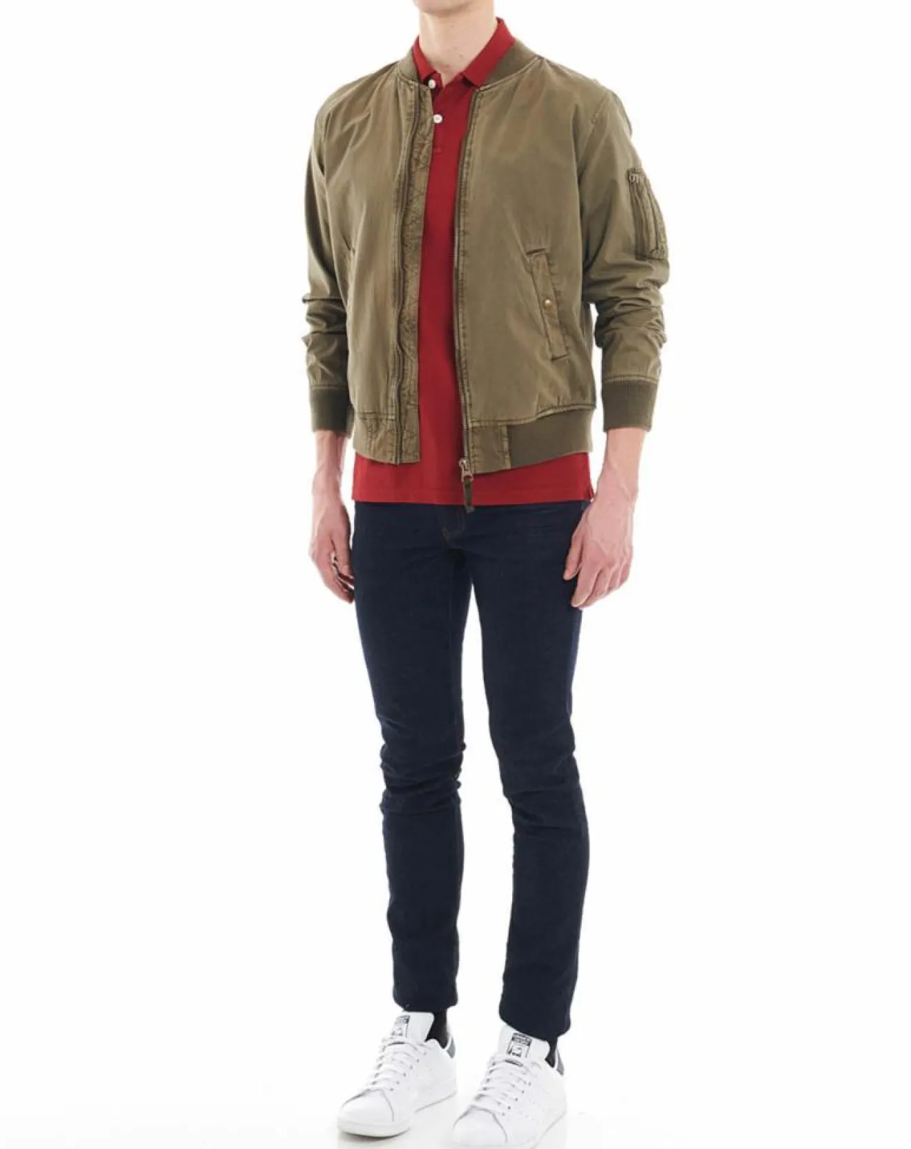 Homme Jack & Jones Blouson Cotton Wash kaki