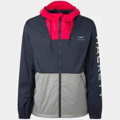 Homme Hackett London Blouson Coupe-vent à capuche Aston Marting Racing multicolore