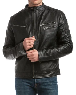 Chyston Blouson en Cuir Alessandro noir