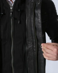 Discount Chyston Blouson en Cuir Luigi noir