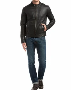 Clearance Chyston Blouson en Cuir Tristan noir