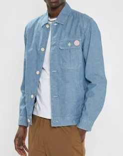 Homme Scotch & Soda Blouson en Jean Chambray bleu