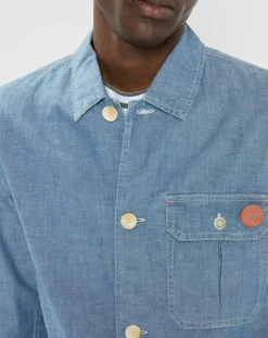 Homme Scotch & Soda Blouson en Jean Chambray bleu