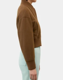 Femme Marc O'Polo Blouson en Laine mélangée Cropped marron