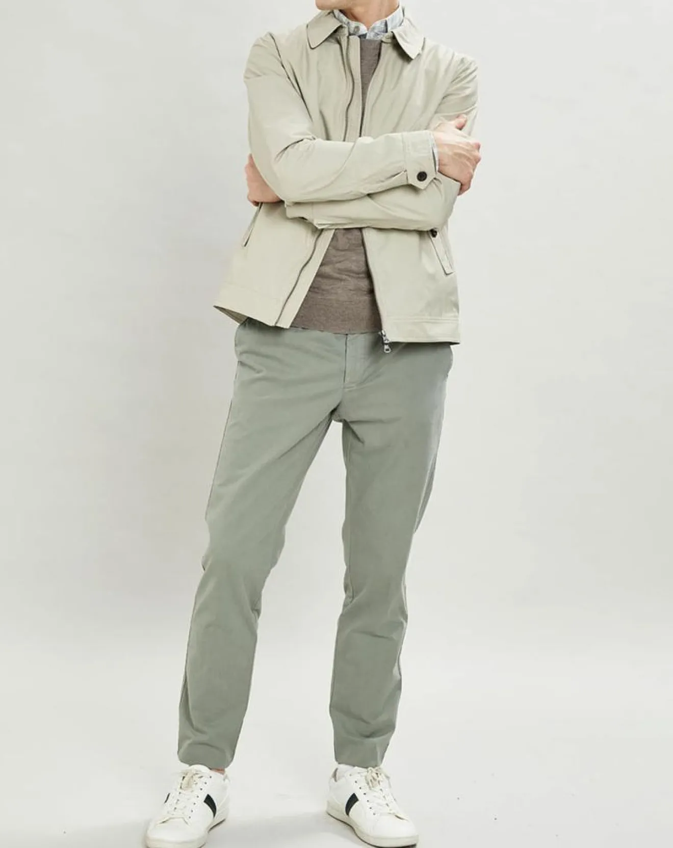 Hot Hackett London Blouson en toile unie beige