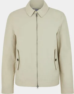 Hot Hackett London Blouson en toile unie beige
