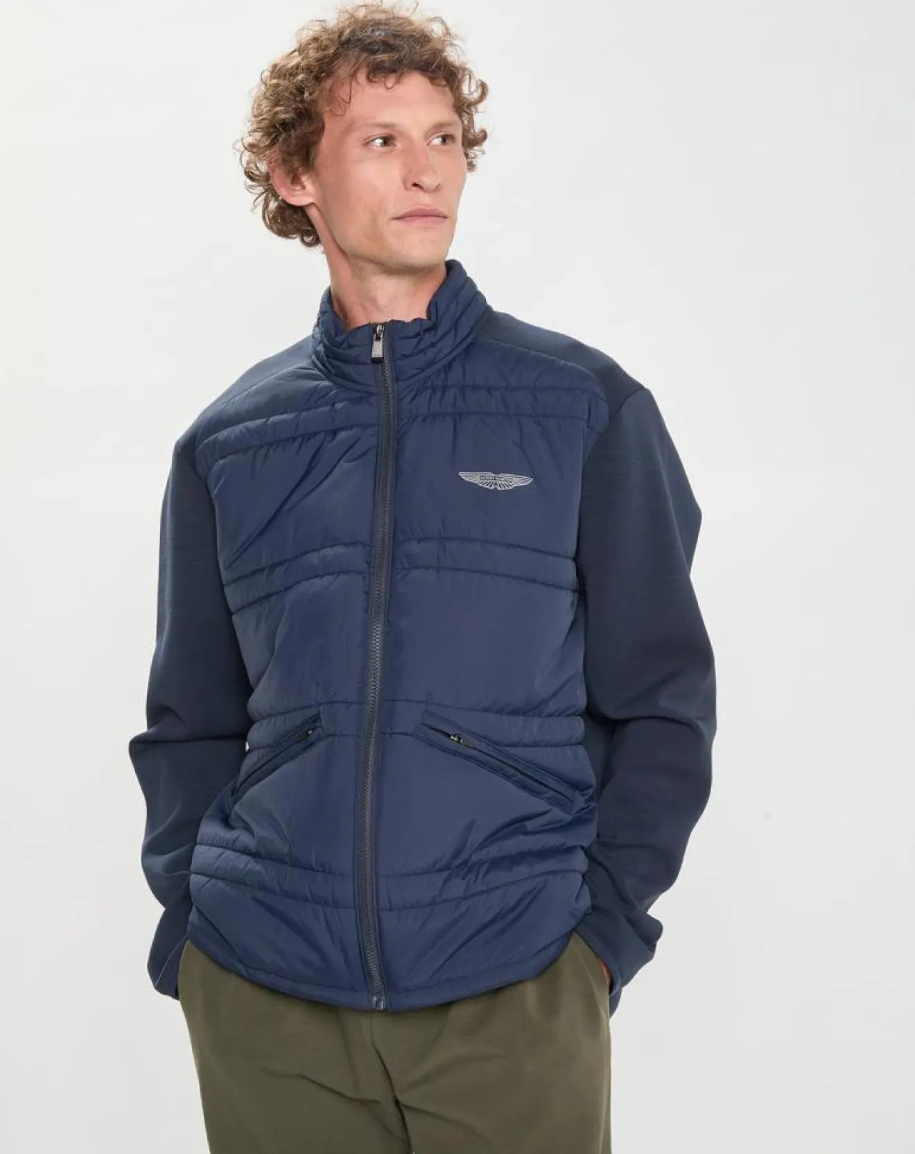 Homme Hackett London Blouson Hybrid Aston Martin Racing bleu marine