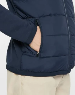 Hackett London Blouson matelassé col montant bleu