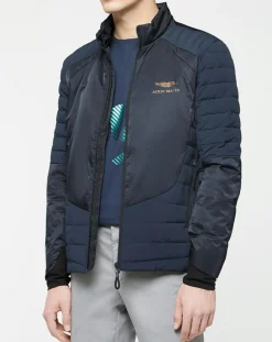 Homme Hackett London Blouson Motard Aston Martin Racing bleu