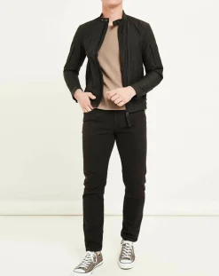 Outlet Replay Blouson Motard Nylon noir