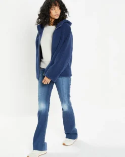 Hot Lou Andrea Blouson réversible en Fausse Fourrure Short Hood indigo