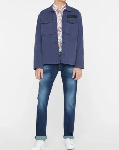 Homme Replay Blouson saharienne patch bleu marine