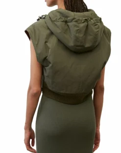 Femme Marc O'Polo Blouson sans manches court à capuche kaki