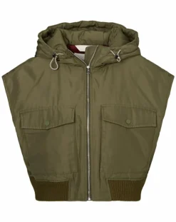 Femme Marc O'Polo Blouson sans manches court à capuche kaki