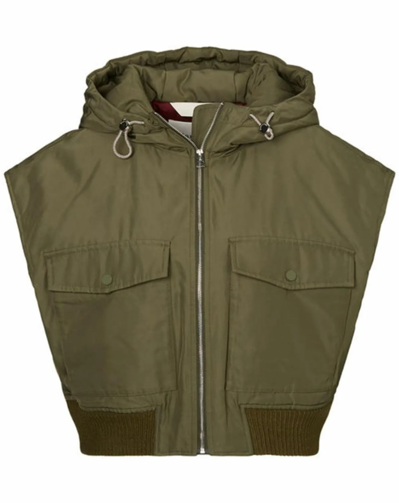 Femme Marc O'Polo Blouson sans manches court à capuche kaki