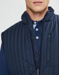 Best Hackett London Blouson sans manches dos maille bleu