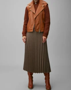 Femme Marc O'Polo Blouson sans manches en Cuir d'Agneau marron clair