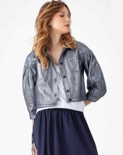 Femme Indies Blouson Selene bleu/argenté