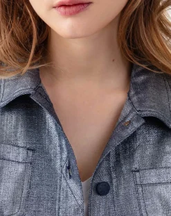 Femme Indies Blouson Selene bleu/argenté