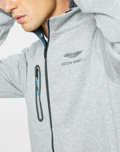 Homme Hackett London Blouson Sweat Hybride Aston Martin Racing gris