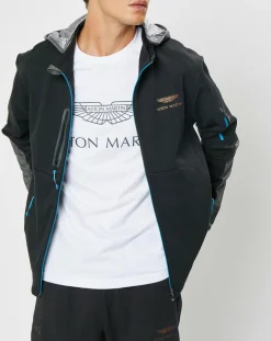 Outlet Hackett London Blouson Sweat Hybride Aston Martin Racing noir