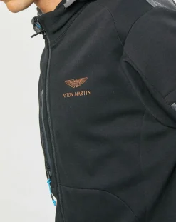 Outlet Hackett London Blouson Sweat Hybride Aston Martin Racing noir