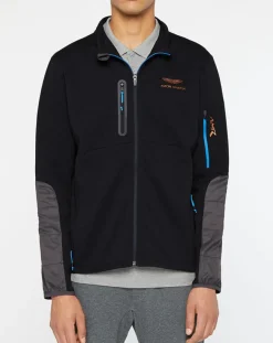 Outlet Hackett London Blouson Sweat Hybride Aston Martin Racing noir