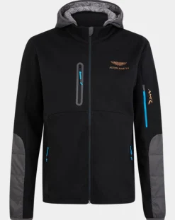 Outlet Hackett London Blouson Sweat Hybride Aston Martin Racing noir