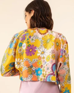 Femme Bleu Blanc Rouge Bolero Hortense bouquet/pois