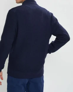 Best Hackett London Bombers en Cachemire mélangé bimatière Nylon Tricot bleu marine