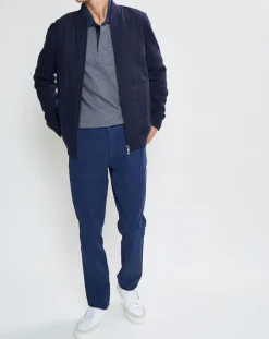 Best Hackett London Bombers en Cachemire mélangé bimatière Nylon Tricot bleu marine