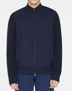 Best Hackett London Bombers en Cachemire mélangé bimatière Nylon Tricot bleu marine