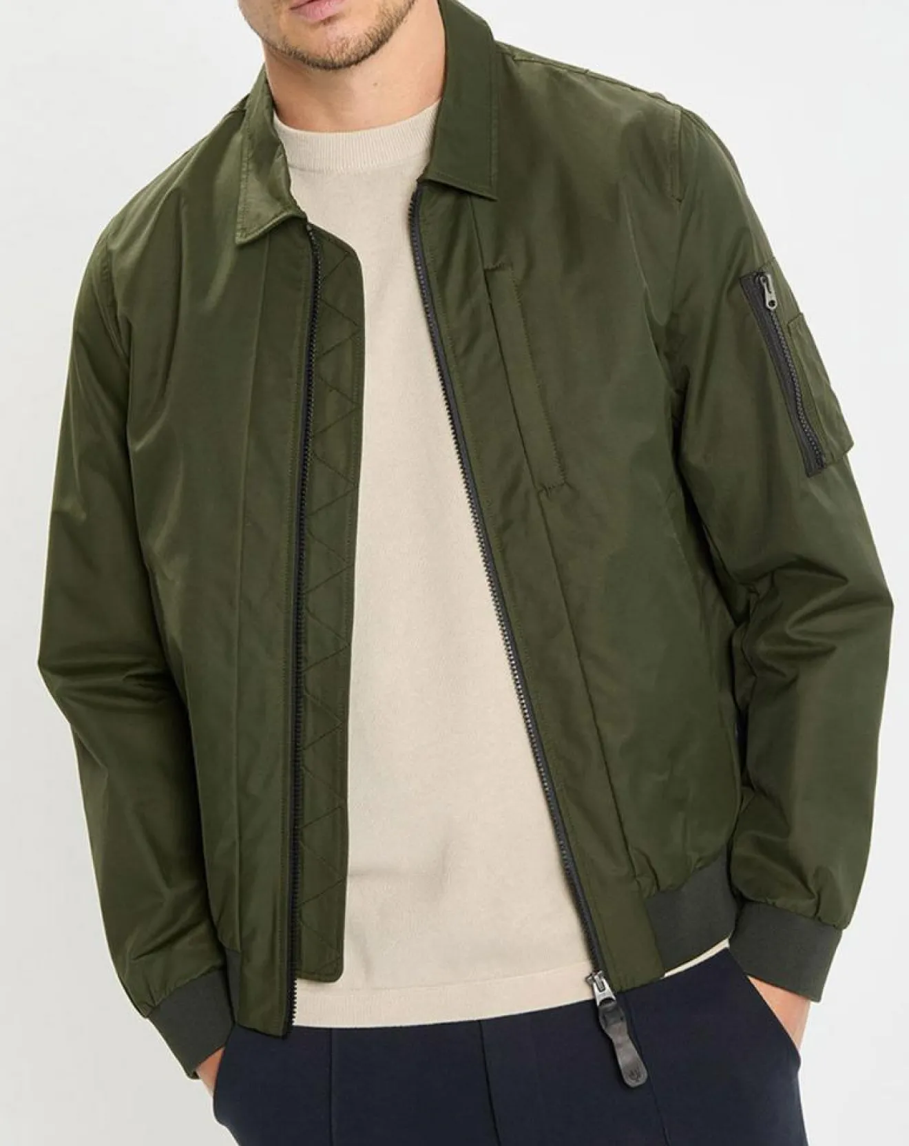 Marc O'Polo Bombers en coton & nylon kaki