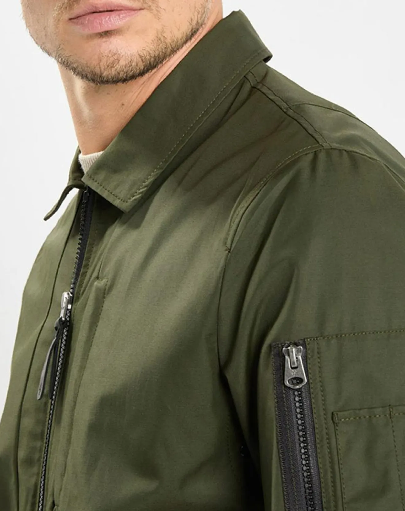 Marc O'Polo Bombers en coton & nylon kaki