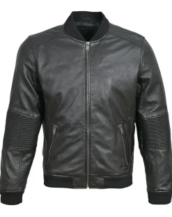 Online Blue Wellford Bombers en Cuir Blois noir