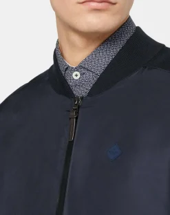 Homme Hackett London Bombers en nylon & maille bleu nuit