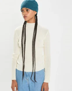 Hot Cashmere Tribu Bonnet 100% Cachemire maille perle Bonny heathered teal