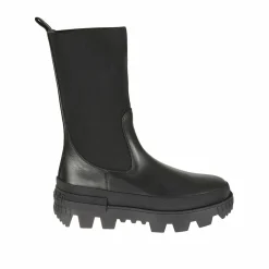 Discount Moncler Boots en cuir noires