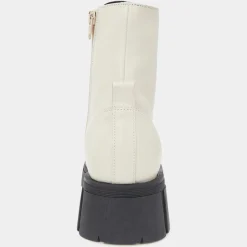 New Galeries Lafayette Boots à lacets semelle épaisse beiges - Talon 4,5 cm