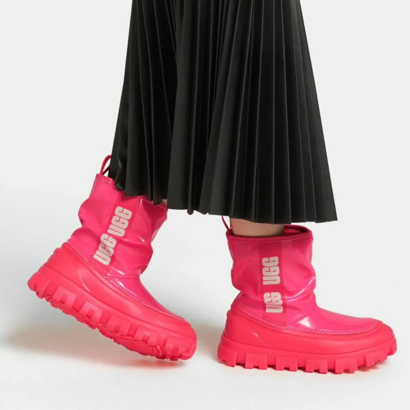 Hot Ugg Boots Classic Brellah Mini doublés Laine roses